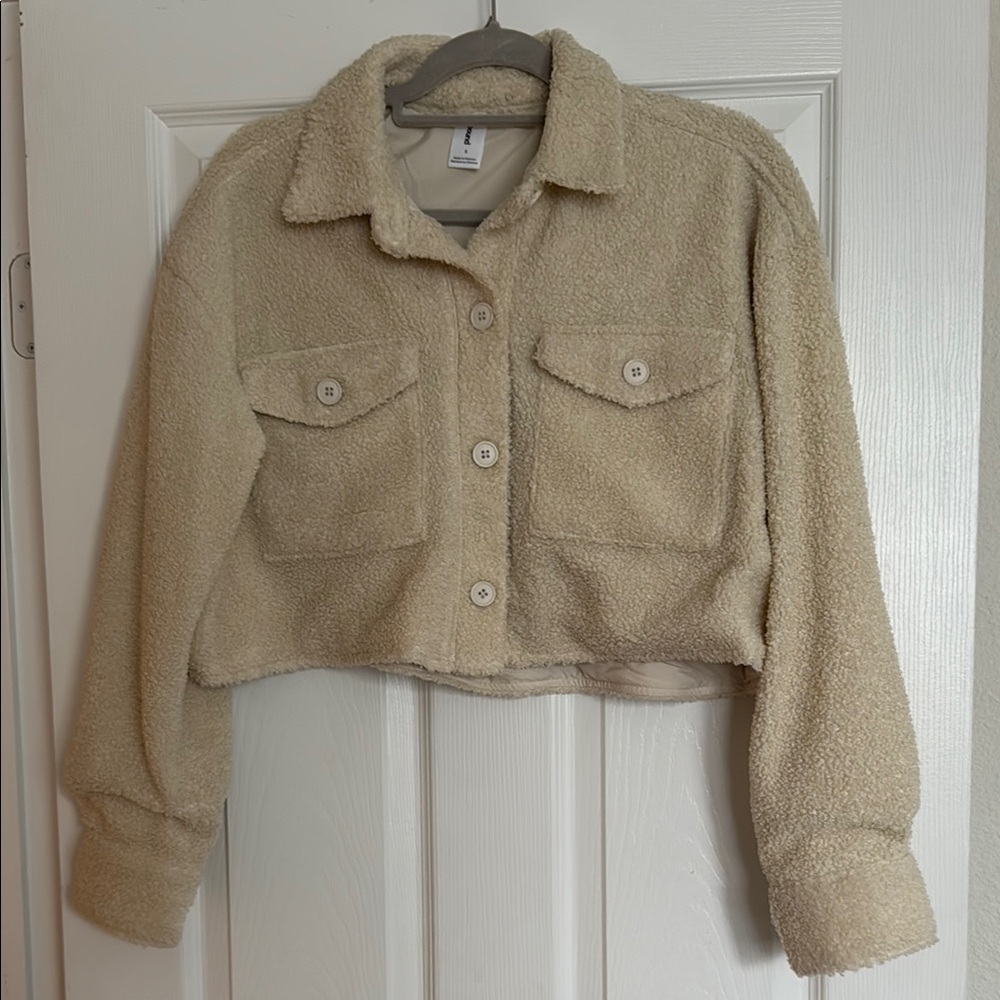 Women's Cream Sherpa Jacket